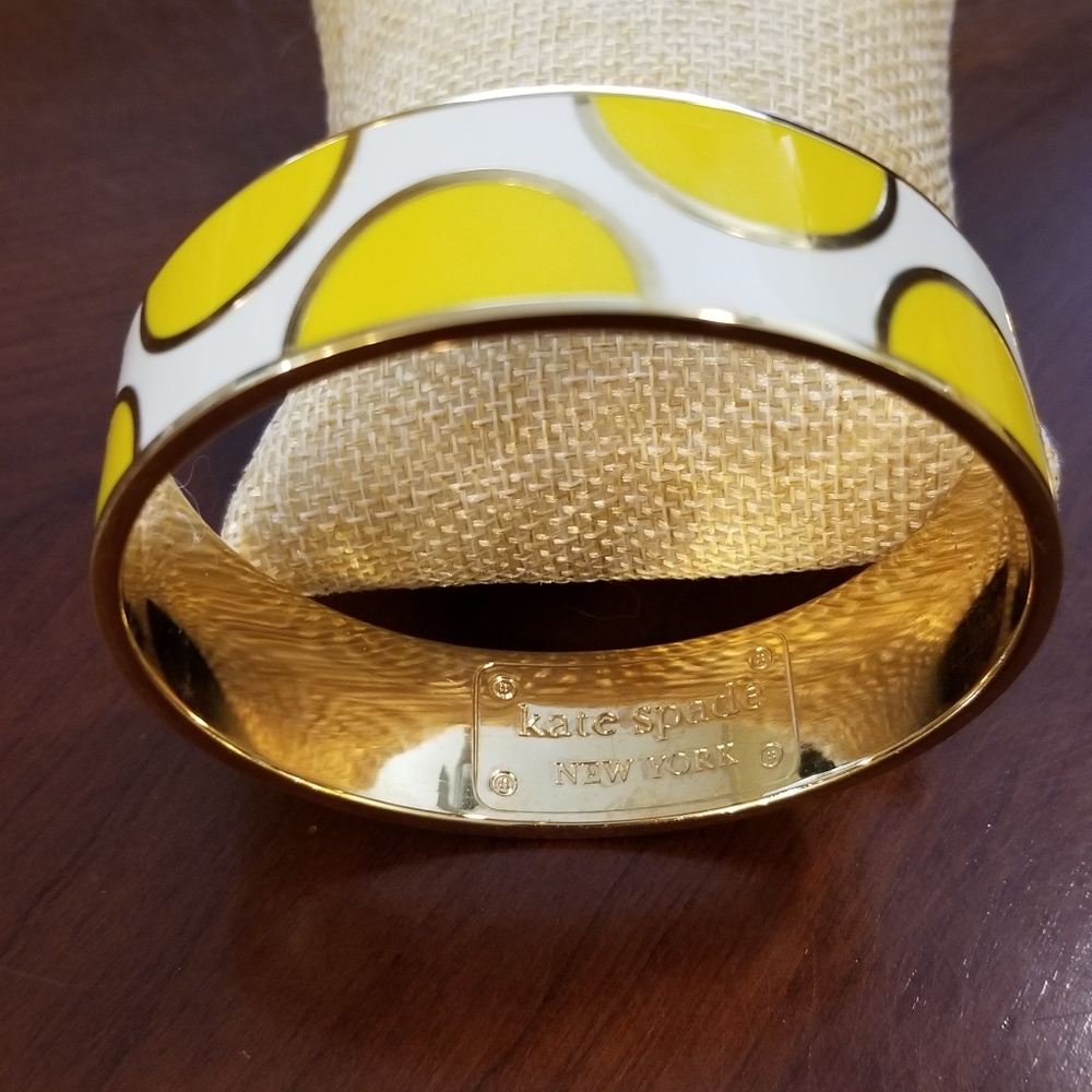 Kate Spade A Place In The Sun Gold And White Bangle Bracelet - Picture 5 of 12